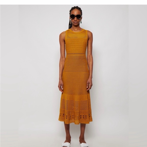 Proenza Schouler Dresses & Skirts - Proenza Schouler Mustard Crochet Dress